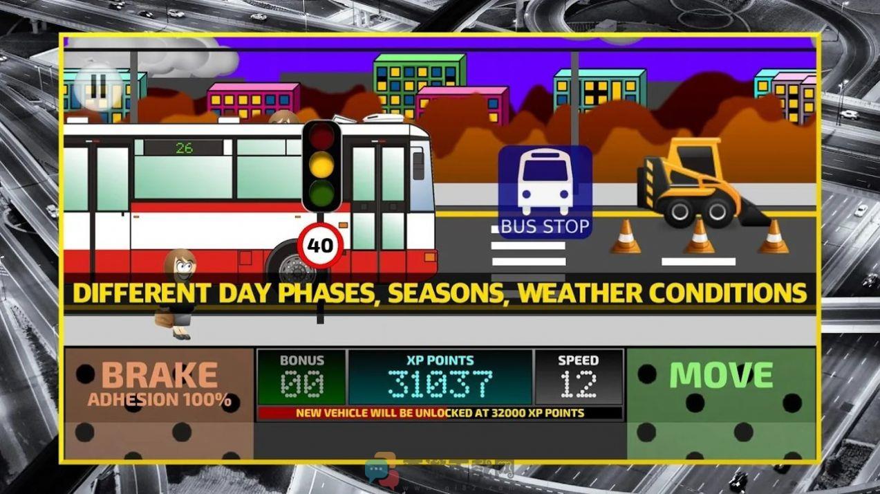 城市公交车驾驶模拟器2D汉化手机版（Bus Sim 2D）图片1
